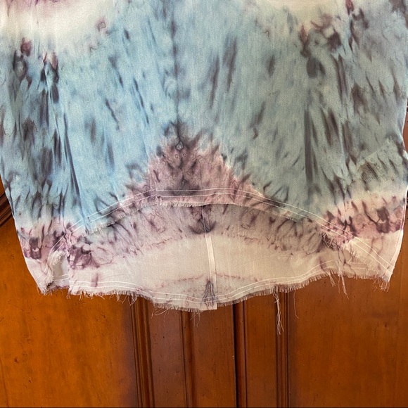 NWT GoSilk Silk Tie Dye Purple and Blue Midi Dress | Size S | Anthropologie - Picture 3 of 12